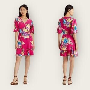 NWT | Lauren Ralph Lauren | Floral Stretch Jersey Dress | Pink Multi | Various